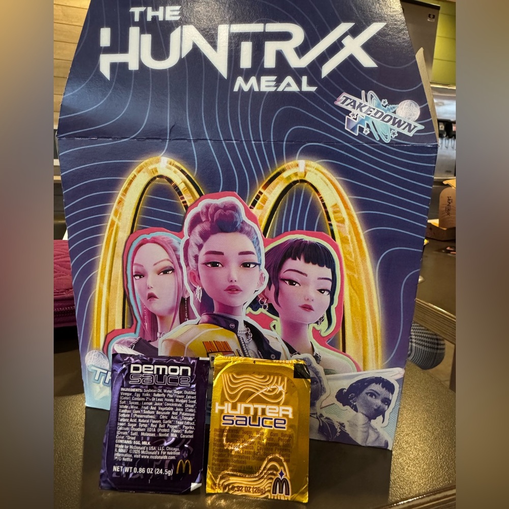 McDonald's Huntrx Meal Dipping Sauces Demon Hunter
